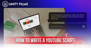 How to write a YouTube script with AI assistance on a laptop