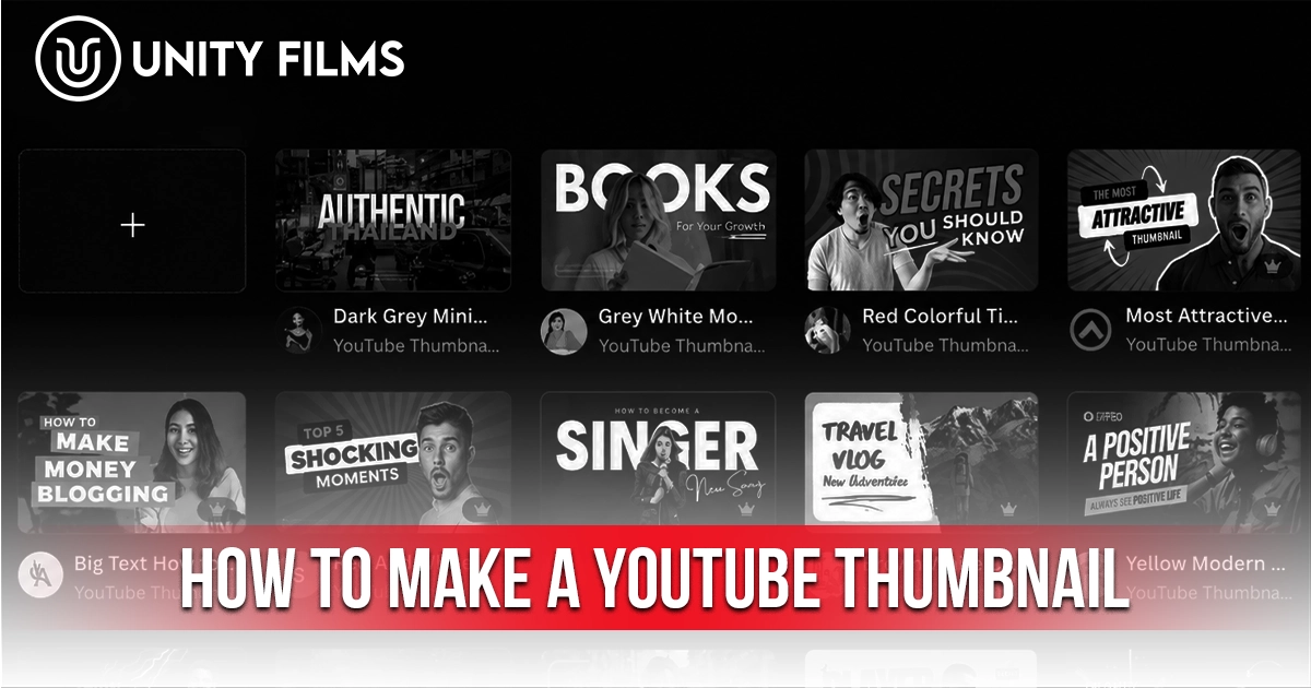 How to make a YouTube thumbnail using a modern design tool with customizable thumbnail templates.