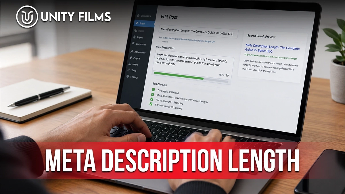 Meta description length being checked in a CMS editor with a live search result preview