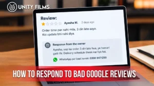 How to respond to bad Google reviews shown as a one-star complaint with a short owner reply naming the problem and moving to WhatsApp