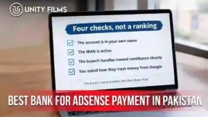 Best bank for AdSense payment in Pakistan shown as four checks on the account rather than a ranked list of banks